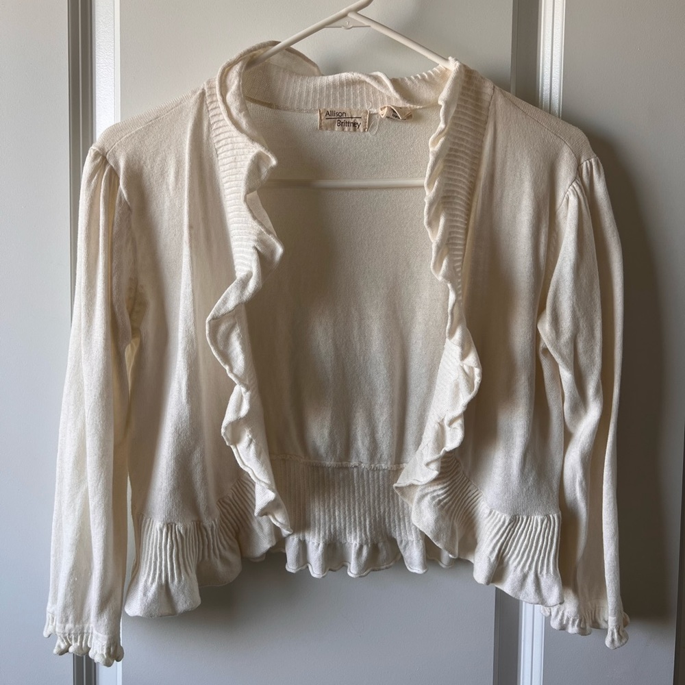 Cream color 3/4 sleeve cover up for dress wear
